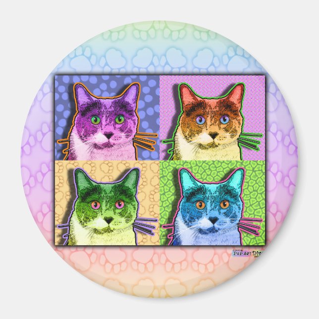 Magnete - Pop Art Cat Magnet (Vorne)