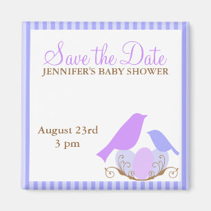 Magneten der Vogel-Nest-Baby-Dusche Save the Date Magnet