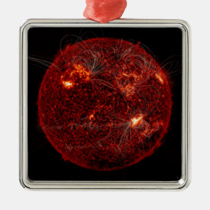 Magnetfeldlinien auf dem Sun 3 Ornament Aus Metall