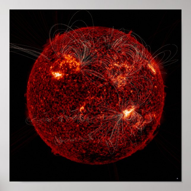 Magnetfeldlinien auf der Sonne 3 Poster (Vorne)