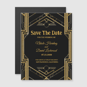 MAGNETIC Art Deco Gatsby SaveThe Date Card Magnetkarte