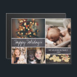 Magnetic Christmas Family Collage Foto Holidays Magnetkarte<br><div class="desc">Magnetische Weihnachtskarten sind eine einzigartige und lustige Methode,  um es der Familie leicht zu machen,  Ihre Urlaubskarten anzuzeigen. Personalisieren Sie diese Collage des Fotos mit Ihrem Gruß (Happy Holidays ist bearbeitbar) und Fotos.</div>
