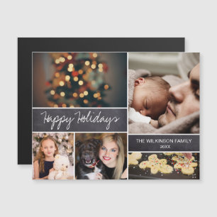 Magnetic Christmas Family Collage Foto Holidays Magnetkarte