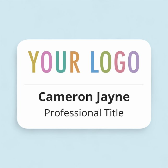 Magnetic Employee name Tag mit Firmenlogo Groß Namensschild (MISOOK Large Rounded Corners Nametag with Logo)