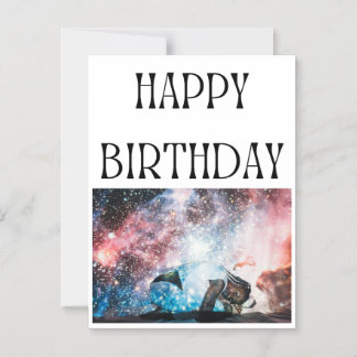 Magnetic Happy Birthday Starry Sky & Elegante Lady Magneteinladung