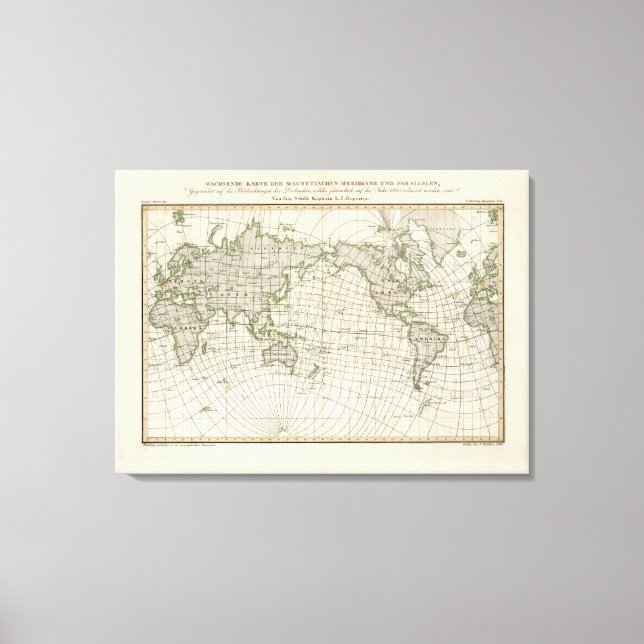 Magnetic Map of the World Leinwanddruck (Vorderseite)