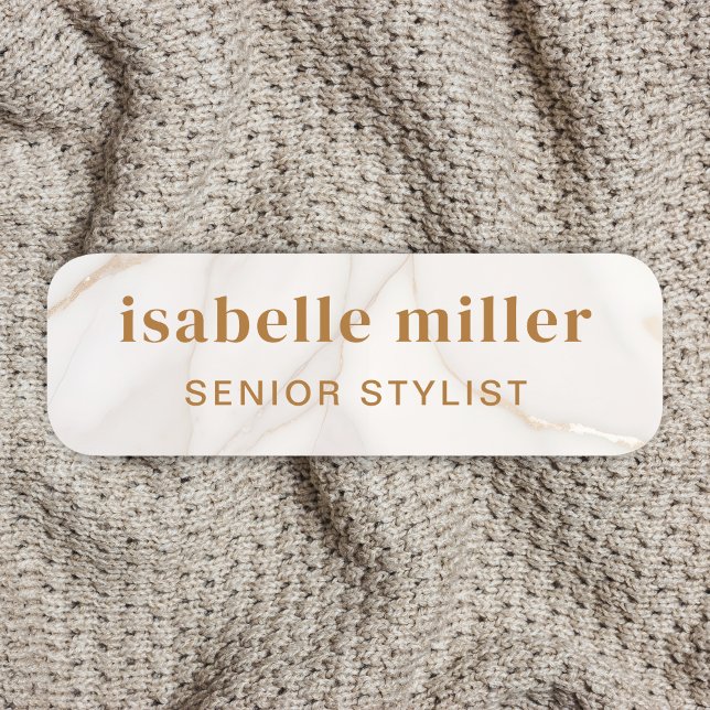 Magnetic Marble Gold Mitarbeiter Namensschild (Magnetic Marble Gold Employee Name Tag)