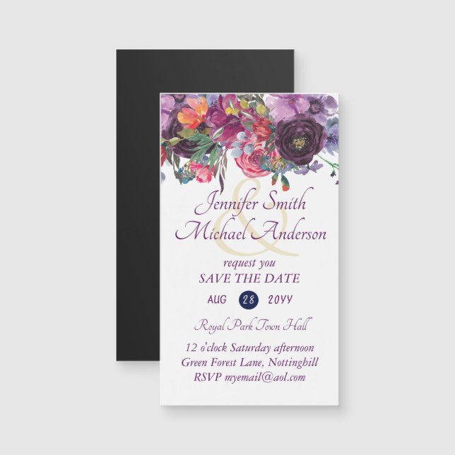 MAGNETIC Save the Date Hochzeit Einladung UAWG (Vorne/Hinten)