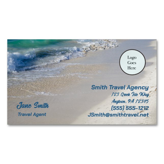 Magnetic Sea Beach-Scene-Logo Magnetische Visitenkarte (Vorderseite)