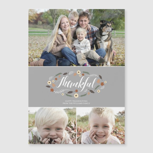 Magnetic Thankful, Erntedank Foto Card Magnetkarte (Vorderseite)