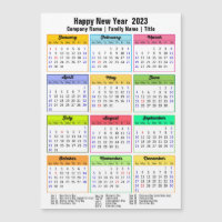 2023 Calendrier Personnalisé Affaires Carte magnét