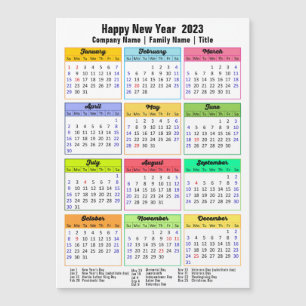 Magnétique 2023 Calendrier Personnalisé Affaires Carte magnét