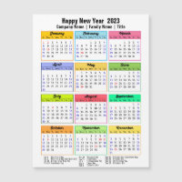 2023 Calendrier Personnalisé Affaires Carte magnét