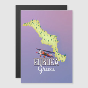 Magnétique Affiche de voyage carte de l'Eubée Grèce