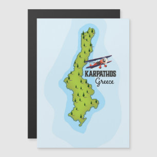 Magnétique Affiche de voyage illustrée de la carte grecque de