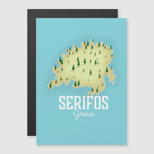Magnétique Affiche de voyage illustrée de la carte grecque de