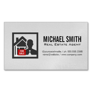 Magnétique Agent immobilier Carte de visite du Gestionnaire