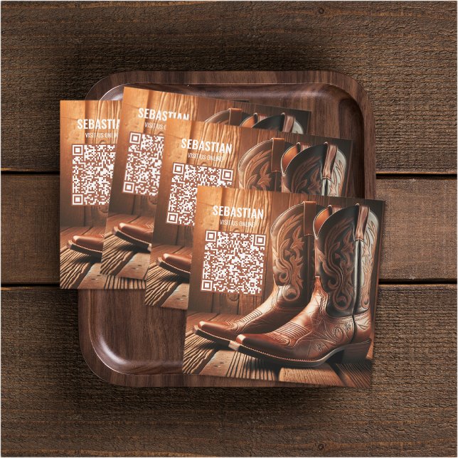 Magnétique Ajouter Photo Western Magnetic QR Code Carte de vi (Add Photo Western Magnetic QR Code Business Card (multiple shown))