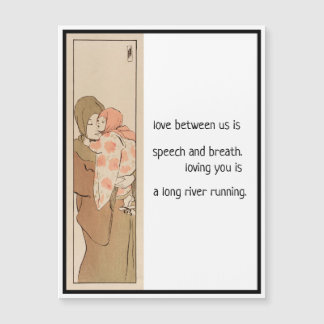 Magnétique Amour, mère japonaise enfant Haiku carte magnétiqu