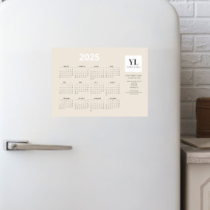 Magnétique Annuel 2025 Calendrier Business Logo Carte magnéti