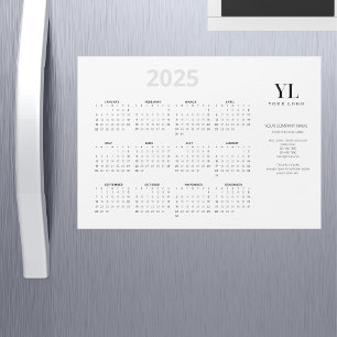 Magnétique Annuel 2025 Calendrier Business Logo Carte magnéti