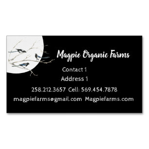 Magnétique Aquarelle Magpie Carte de visite des fermes biolog