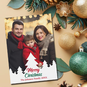 Magnétique Arbres de Noël modernes Photo de famille Carte mag