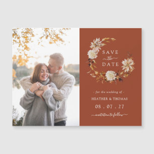 Magnétique Automne Mariage Cuivre Enregistrer La Date Carte M