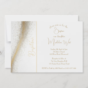 Magnétique Baptême de poussière d'or classique Invitation mag