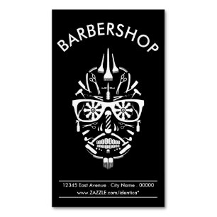 Magnétique barbershop punk calavera carte de visite magnétiqu