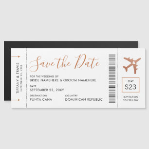 Magnétique Billet de carte d'embarquement en cuivre Enregistr