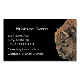 Magnétique Bison Noir Classique, Carte de visite Buffalo