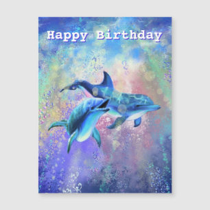 Magnétique Bonne carte d'anniversaire avec un heureux couple 