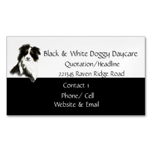 Magnétique Bordure Collie Chien Animal Carte de visite d'aqua