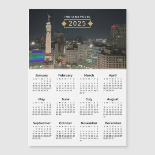 Magnétique Calendrier 2025 Indianapolis Monument Carte Magnét