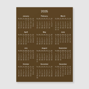 Magnétique Calendrier 2025 simple mais élégant   Carte magnét