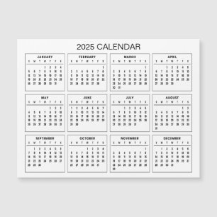 Magnétique Calendrier 2025 simple mais élégant   Carte magnét
