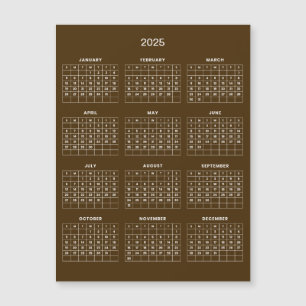 Magnétique Calendrier 2025 simple mais élégant Carte magnét