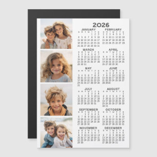 Magnétique Calendrier 2026 avec 4 photo Collage carte magnéti