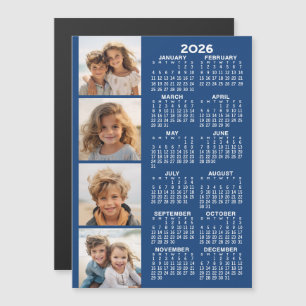 Magnétique Calendrier 2026 avec 4 photo Collage carte magnéti