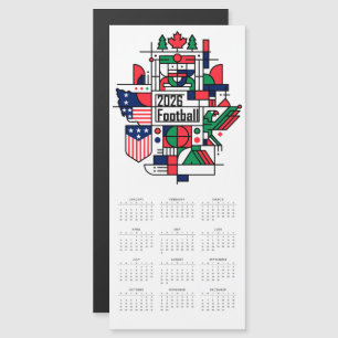Magnétique Calendrier 2026 USA, Canada, Mexique Carte magnéti