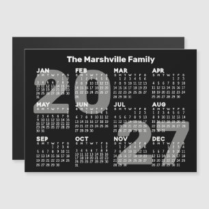 Magnétique Calendrier 2027 avec texte supplémentaire - Carte