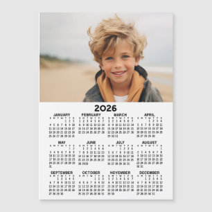 Magnétique Calendrier avec Photo - Vue Annuelle Carte Magnéti