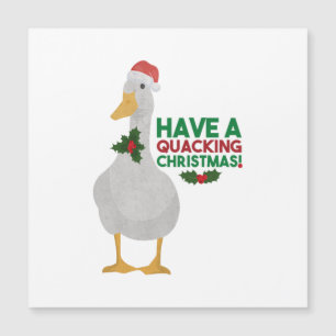 Magnétique Canard Noël Pun : Avoir une carte de Noël Quitter