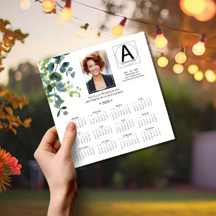 Magnétique Carte à puce Eucalyptus 2025 Business Calendar