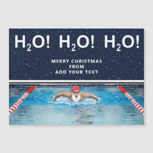 Magnétique Carte cadeau de Noël de natation