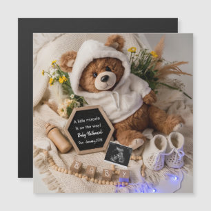 Magnétique Carte d'annonce de grossesse Ours en Attente Teddy