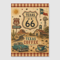 Carte de fidélité de café Texas Route 66 de style