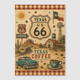Magnétique Carte de fidélité de café Texas Route 66 de style