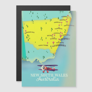 Magnétique Carte de la Nouvelle-Galles du Sud Australie